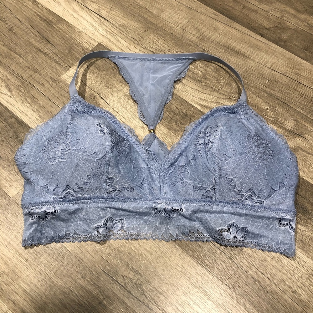 COPY - Aerie Blue Lace Adjustable Straps Racerback Bralette